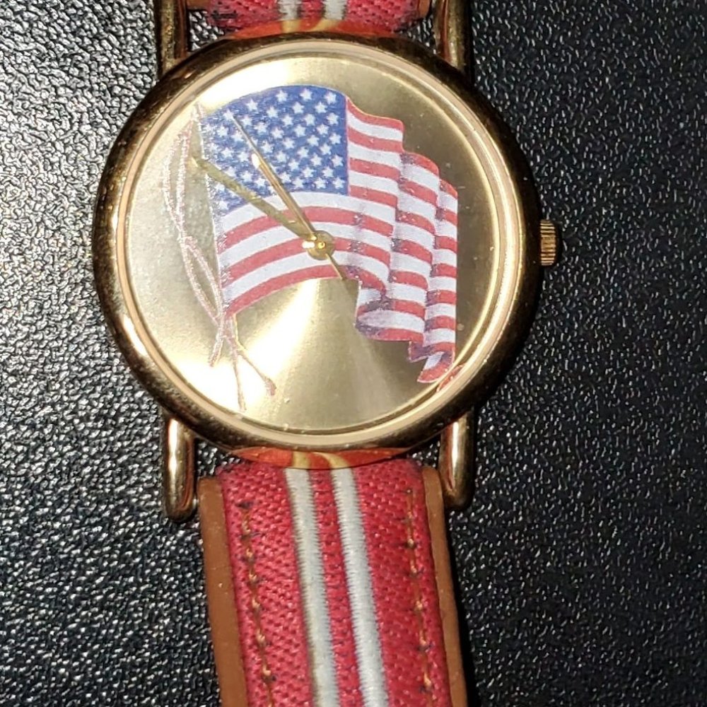 Patriot Watch Stars & Stripes Leather Strap
